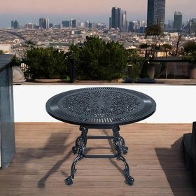 Resim Q100 Alüminyum Döküm Yuvarlak Bahçe ve Balkon Masası 