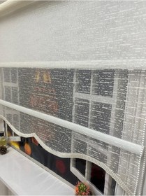 Resim Çift Mekanizmalı Tül Ve Stor Perde - Model 8 Beyaz 