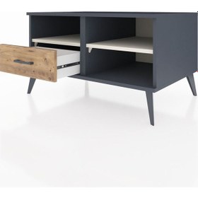 Resim Kronos Şifonyer 2 Raflı Tek Çekmeceli 88x59x48 Antrasit-aytaşı/çam Aytaşı/çam 