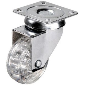 Resim Hts 301 - 50x20 Mm Şeffaf Makaralı Tablalı Teker - 