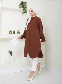 Resim VOLT CLOTHİNG Kadın Ayrobin Nervürlü Maxi Boy Tunik 