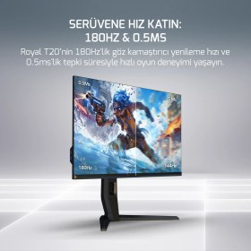 Resim GamePower Royal T20 27″ RGB 180Hz 0.5Ms 2K QHD Flat IPS Pivot 2xUsb 3.0 HDR400 FreeSync, Gsync Gaming Monitör (Sıfır Ölü Piksel Garantili) 