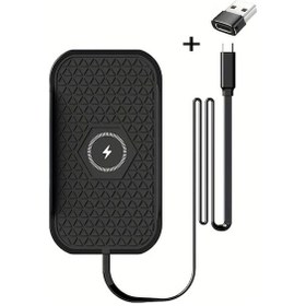 Resim Xuweiwei Bonola Silikon Siyah Araba Kablosuz Sarj Mat İphone Uyumlu 16 15 14 13 12 11 Pro Max Mini 15w Hizli Samsung S25 S24 S23 S22 S21 