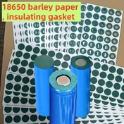 Resim 60 adet/120 adet/240 adet/360 adet 18650 yalıtım contası, tek taraflı yapışkanlı, yuvarlak oyuk/yuvarlak düz arpa kağıdı yalıtım contası 