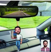 Resim Kitap Kurdu Tasarımlı Ahşap Araba Dikiz Ayna Süsü 