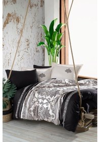 Resim Clasy Tek Kişilik Saten Nevresim Takımı Ahiska V1 Siyah Görsel 