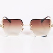 Resim Çerçevesiz Kahverengi Kadın Güneş Gözlüğü 