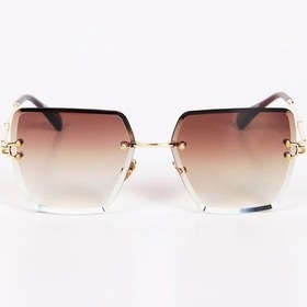 Resim Çerçevesiz Kahverengi Kadın Güneş Gözlüğü 