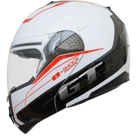 Resim Beon B700 B-Shock Çene Açılır Vizörlü Kask Beyaz - Kırmızı 