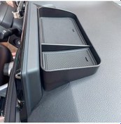 Resim Chuangyinshop Siyah Dayanıklı Plastik Araç Torpido Gözü Saklama Tepsisi Kaydırmaz Taban Para Cep Telefonu 