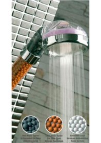 Resim Ahlez Boncuklu Duş Başlığı Siyah Duş Hortumu Duş Takımı Duş Set Siyah 