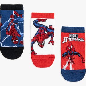Resim Erkek Çocuk 3'lü Spiderman Baskılı Çorap Lisanslı 3'lü Set 