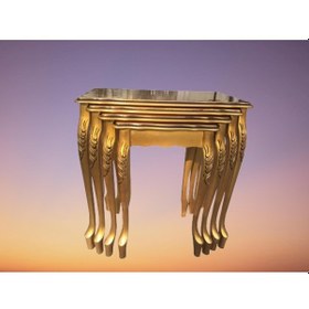 Resim Zigon Aslan Lükens Ayak Model Parlak Gold renk Kayın Torna Oymalı Ayak El Yapımı 