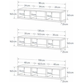 Resim Dekoratif Duvar Rafı - Tv Ünitesi 2 Parçalı Barok 130x90 Barok Ceviz 
