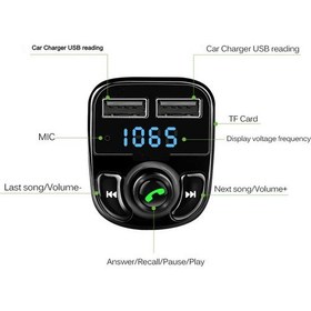 Resim Carx8 Bluetooth Araç Kiti Fm Transmitter 