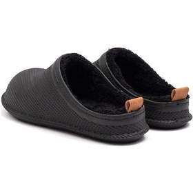 Resim Gezer 12464 Eva İçi Kürklü Islak Zemin Erkek Kışlık Ev Bahçe Sokak İş Terliği Siyah 