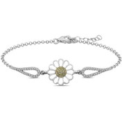 Resim 925 Ayar Gümüş Papatya Bileklik - 