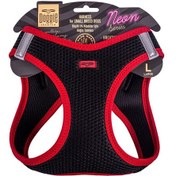 Resim Doggie Havalı Dokuma Neon Serisi Küçük Irk Göğüs Tasması Kırmızı 