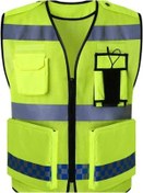 Resim MOTOANL Motosiklet Reflektörlü Yelek Polyester Kumaş Çok Fonksiyonlu Cepler Motor Yelek Neon 