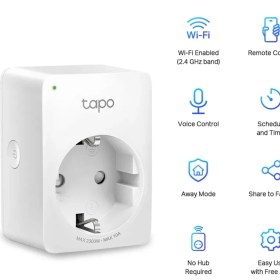 Resim Tapo Tp-Link Tapo P100 Mini Akıllı Wi-Fi Akıllı Priz Google Home, Alexa Tapo Uygulaması, Sesli Kontrol, Uzaktan Erişim 