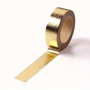 Resim 1 adet LuxeCraft Altın Metalik Folyo Bant, 15mm x 5M, Dekoratif Yapıştırıcı Şerit, Scrapbooking, DIY El Sanatları, Hediye Paketleme ve Ev Dekorasyonu için 