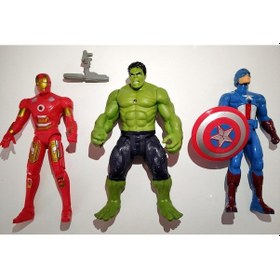 Resim Avengers Demir Adam Hulk Kaptan Amerika 17 Cm 3'lü Işıklı Figür 