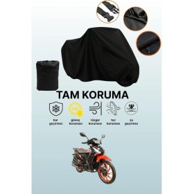 Resim Dokaca Siyah Arora Smart 50 x Uyumlu Motor Branda, Koruyucu Örtü, Motosiklet Brandası 