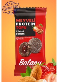 Resim Meyveli Çilekli & Bademli Protein Topları 55gr X3 Adet 
