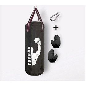 Resim 6-9 Yaş Boks Torbası 50cm Çocuk Boks Torbası Eldiven+karabina Hediyeli Siyah 