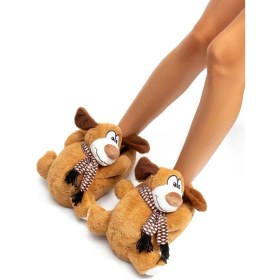 Resim Twigy Yeye Kadın Hayvanlı Panduf Kahverengi 36/41 