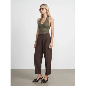 Resim Dilvin 72703 Kruvaze Bel Detaylı Pantolon-Kahve 