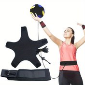Resim Ayarlanabilir Voleybol Eğitim Yardımcısı Kiti - Elastik Direnç Bandı, Bel Kemeri, Top Kılıfı ve Servis, Spik, Kol Sallama Pratiği için El Kayışı, Voleybol Aksesuarları 