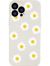 Resim mooodcase Iphone 13 Pro Max Uyumlu Bahar Papatyaları Desenli Kamera Lens Korumalı Darbe Emici Silikonlu Lansma 