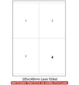 Resim A1-2304 Lazer Etiket 105 × 140 mm 1 A4 Sayfada 4 Etiket 