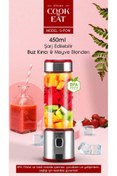 Resim Asfal Metal Bıçaklı 450 ml Taşınabilir Kişisel El Blenderi Şarjlı Buz Kıran Meyve Karıştırıcı Mix Shaker 