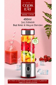 Resim Asfal Metal Bıçaklı 450 ml Taşınabilir Kişisel El Blenderi Şarjlı Buz Kıran Meyve Karıştırıcı Mix Shaker 