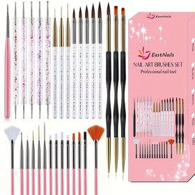 Resim 31 Parça Tırnak Kalemi Seti, Tırnak Fırçası, Çizim Kalemi, Nokta Matkap Kalemi, Boyama Kalemi, Çiçek Fırçaları, 3D Builder Jel Fırçası, Akrilik Çizim Kalemi, Ev ve Salon Kalitesinde DIY Tırnak Tasarım Araçları 