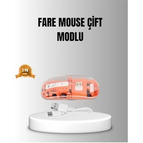 Resim Çift Modlu Kablosuz Bluetooth 5.0 + 2.4ghz Mouse 3 Cihaz Bağlantılı, Hızlı Geçiş Düğmeli 