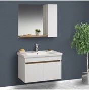 Resim Tekoplus Beyaz Bella 80 cm Banyo Dolabı 
