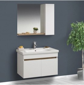 Resim Tekoplus Beyaz Bella 80 cm Banyo Dolabı 