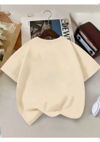 Resim Uyguntarz Çocuk Dalda Uyuya Kalmış Maymun Baskılı Tasarım Tshirt Bej 