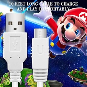 Resim AFUNTA Nintendo WiiU Gamepad için USB şarj kablosu, Ein Fun TA 2 adet WiiU için USB şarj cihazı, 10 Post / 3 beyaz değil 