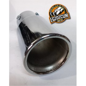 Resim Egzozcum 60 Mm. Yuvarlak Sessiz Nikelaj Vidalı Egzoz Eksoz Ucu Tekli Uyumlu 