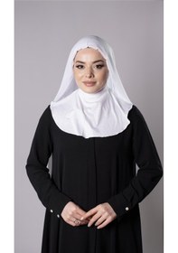 Resim Hürrem Bone Beyaz Pratik Hazır Geçmeli Şal Şifon Kumaş Hijab Bone 3009 42 