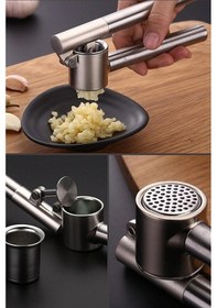 Resim Paslanmaz Çelik Koncıs Sarımsak Ezici Pratik Sarımsak Ezeceği Lüks Çelik Sarımsak Ezeceği 