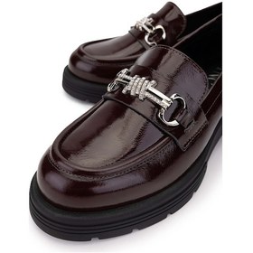 Resim Tamer Tanca Kadın Hakiki Deri Bordo Rugan Loafer Ayakkabı 33 2005-1 Bn Ayk Sk24-25 Bordo Rgn Bordo Rugan 