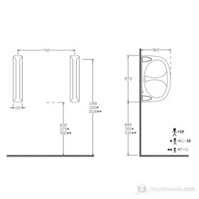 Resim Ece Banyo Pisuar Ara Bölme 