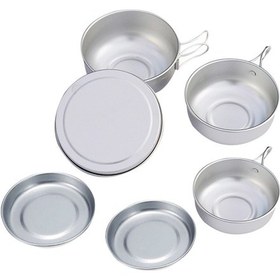 Resim Springsun Hafif Ve Dayanıklı Havacılık Alüminyum Yemek Takımı - Pratik Kapaklı Çeşitli Boyutlar Gümüş 
