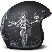 Resim Dmd Jet Retro Ghost Rider Açık Motosiklet Kaskı 