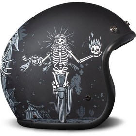 Resim Dmd Jet Retro Ghost Rider Açık Motosiklet Kaskı 